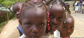 Rostros hermosos niños en Sao Tomé